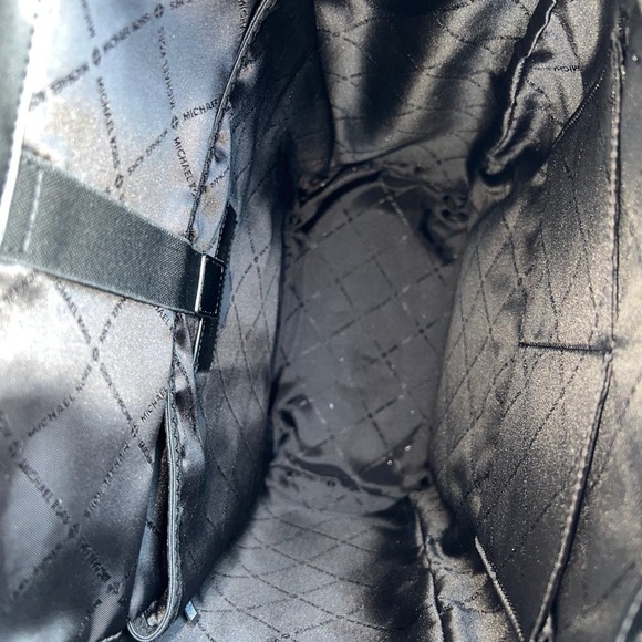 Michael Kors Mens Backpack Cooper Embossed Leather Logo Stripe Backpack Chambray - Picture 9 of 10